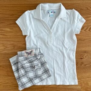 NWOT Girls YMI Bermuda Shorts + Candy Coast Polo (10/12)